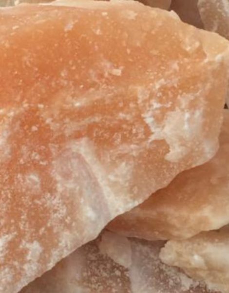Persian orange rock salt chunk.